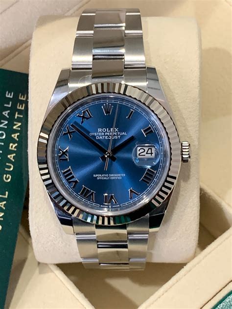 rolex datejust 41mm blue dial|rolex datejust 41mm for sale.